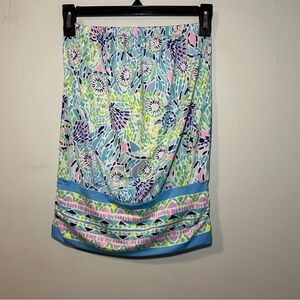 NWT Lilly Pulitzer Blue Ibiza Adella Open Water Engineered Strapless Top Size XS